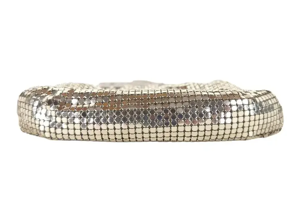 Vintage 1950s Whiting Davis Silver Metal Mesh Evening Bag Clutch